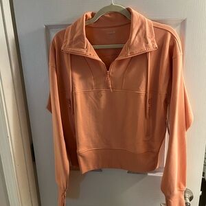 old navy Women's Orange Quarter-Zip Pullover s tall dynamic fleece